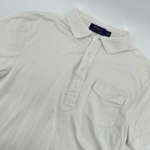Polo Ralph Lauren Mens White Short Sleeve Casual Button Pocket Shirt‎ Medium